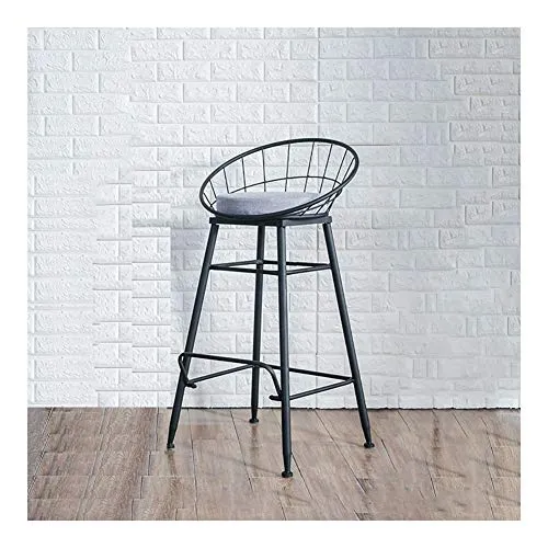 LJM Sgabelli da Bar Sedia nordica, Sedia Moderna Minimalista Metallo Casual, Sgabelli da Bar Sedie con schienali e braccio...