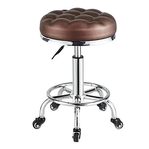 Sgabelli Rotondo Roulette -Sgabello Girevole -sedie da Negozio,Spa Lounge Design Moderno,con Ruote,Palla Cast Bar, Regolab...
