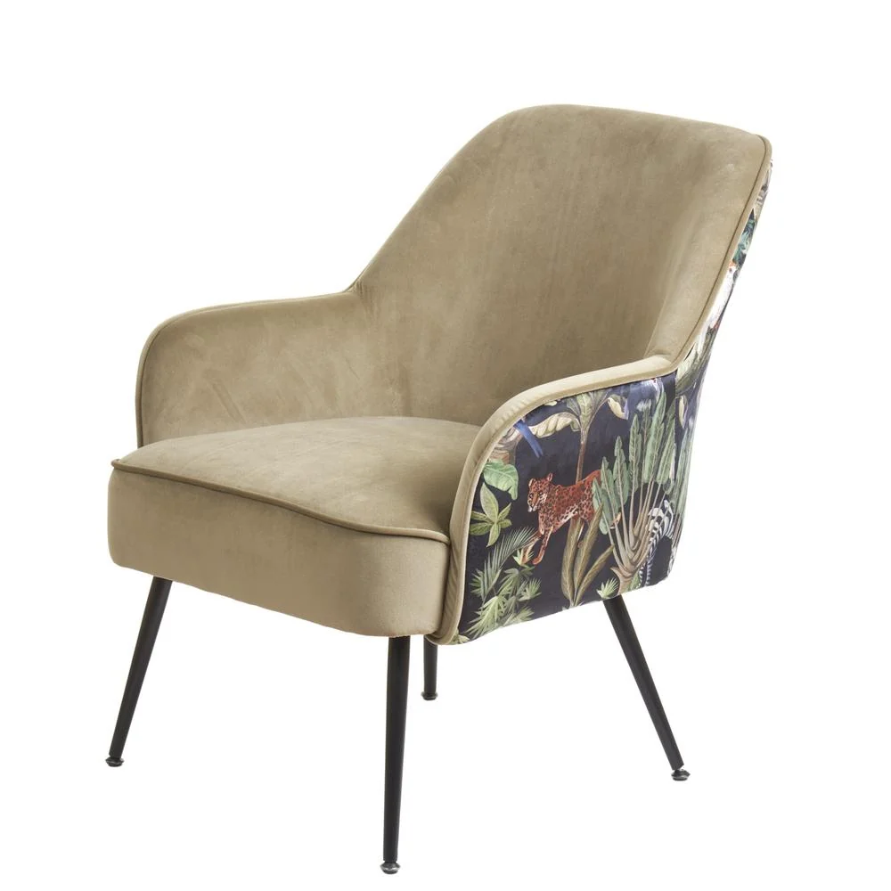 L'OCA NERA - Poltroncina 66X72X78H Tessuto Poliestere,Struttura Legno,Gambe Metallo
