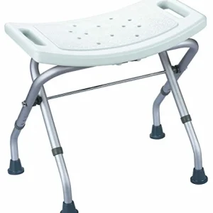 LOMOS Sgabello per Doccia e Vasca da Bagno, Pieghevole e Regolabile Altezza, Colore Bianco