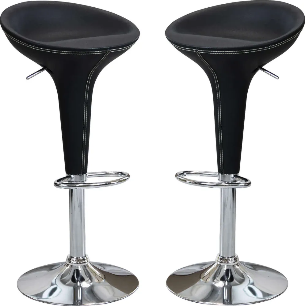 LORRAINE - set di 2 sgabelli alti metallo Nero Milani Home