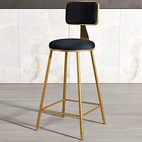 LTPY Iron Art Gambe Metallo Flanella Stile Cuscino Sgabello da Bar Bancone Cucina Colazione Sgabello Alto + (Colore: Nero,...