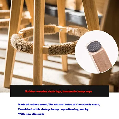 LTPY Sedia da Bar Legno massello Girevole 360 Gradi Negozio di tè Semplice Sgabello Alto Rivetto Sedia da banco Creativa p...