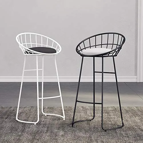 Sgabelli da bar nordici Golden Modern Minimalist Sgabelli alti ferro battuto Bar Tavolo da pranzo Sedie Schienali per la c...