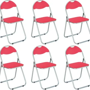 LUCIE ROUND - Set di 6 sedie pieghevole salvaspazio Rosso Milani Home
