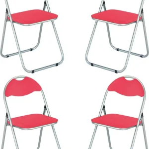LUCIE ROUND - Set di 4 sedie pieghevole salvaspazio Rosso Milani Home