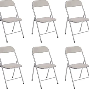 LUCIE - Set di 6 sedie pieghevole salvaspazio Tortora Milani Home