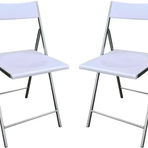LUCIE - set di 2 sedie pieghevoli salvaspazio Bianco Milani Home
