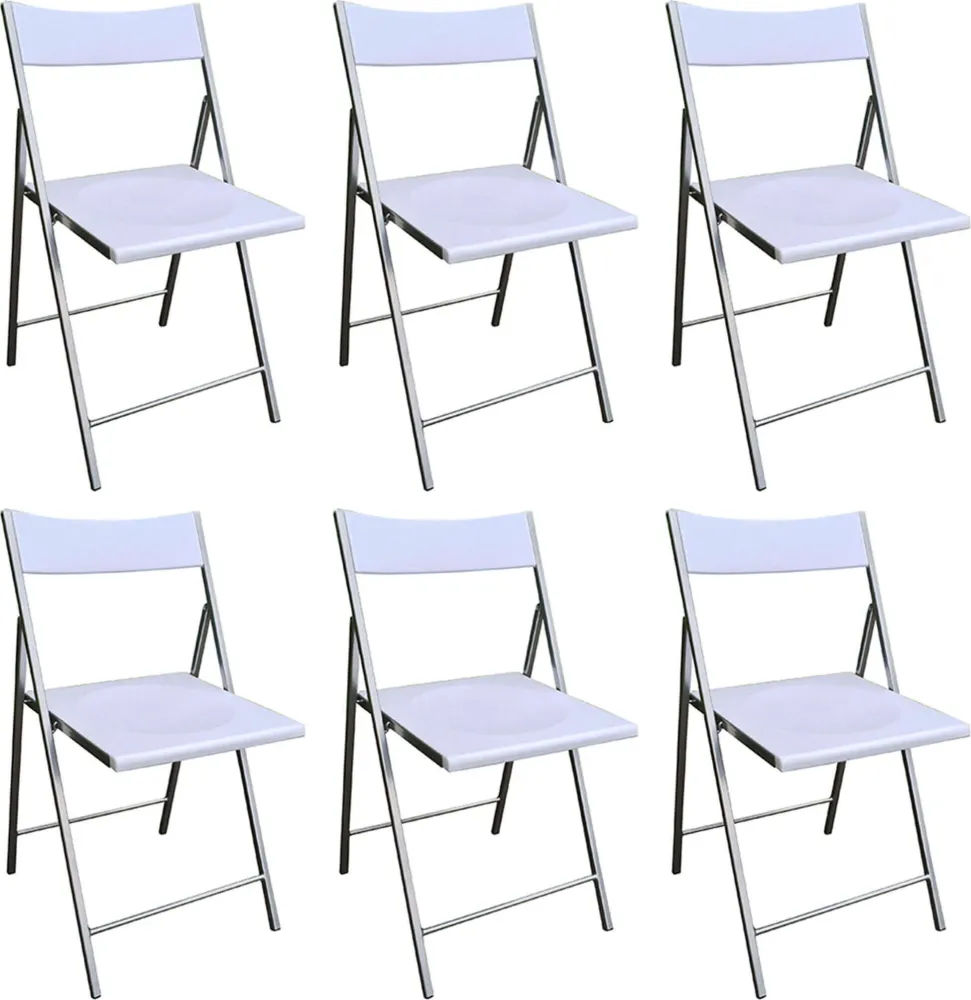 LUCIE - set di 6 sedie pieghevoli salvaspazio Bianco Milani Home