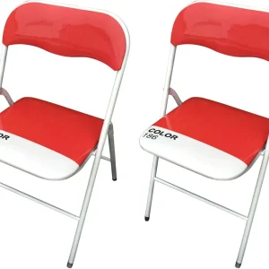 LUCIE - set di 2 sedie pieghevoli salvaspazio Rosso Milani Home