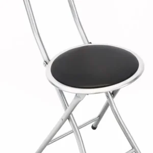 LUCIE - sgabello con schienale pieghevole salvaspazio Nero Milani Home