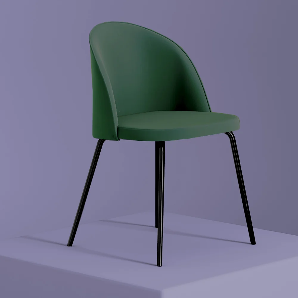 Lulù - Set da 4 Sedia velluto moderna gambe metallo nero cm 51x54x81h - vari colori