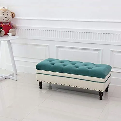 LXESWM Panca Ottoman Poggiapiedi Panca Tessuto Imbottito Trapuntato Divano Panca da Letto Soggiorno Scarpe Banco con Decor...