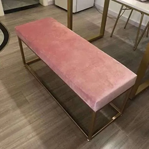 LXESWM Panca Ottomana Shoe Ottomano Poggiapiedi Semplice Moderna Ferro Battuto Imbottito Panca Soggiorno Divano Sgabello C...