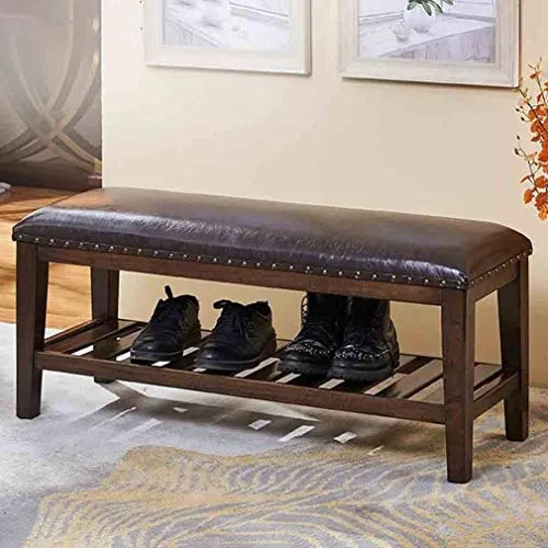 LXESWM Pouf Panca Ottomana Scarpe da Banco Poggiapiedi Bagagli Sgabello Scarpe Rack Divano Panchina Corridoio Soggiorno E...