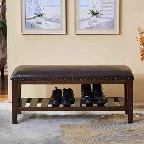 LXESWM Pouf Panca Ottomana Scarpe da Banco Poggiapiedi Bagagli Sgabello Scarpe Rack Divano Panchina Corridoio Soggiorno E...