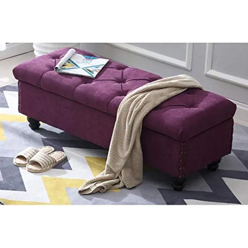 LXESWM Pouf Panca Ottomana Stoccaggio Ottomano con Flipping Coperchio Scarpe Banco Poggiapiedi Pieghevole Bagagli Petto di...