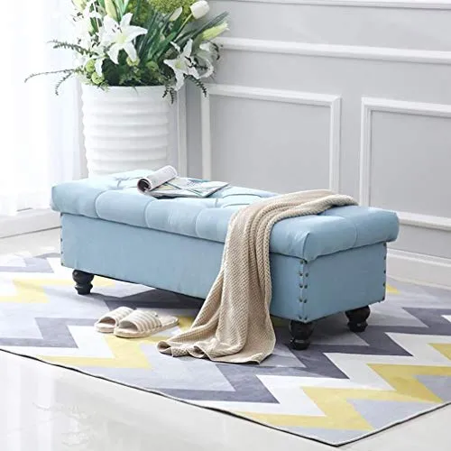 LXESWM Pouf Panca Ottomana Stoccaggio Ottomano con Flipping Coperchio Scarpe Banco Poggiapiedi Pieghevole Bagagli Petto di...