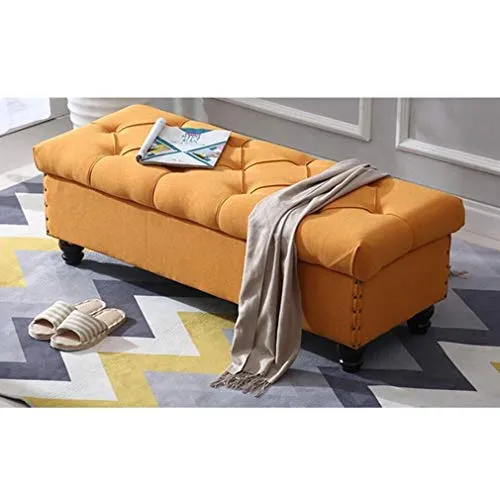 LXESWM Pouf Panca Ottomana Stoccaggio Ottomano con Flipping Coperchio Scarpe Banco Poggiapiedi Pieghevole Bagagli Petto di...
