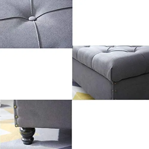 LXESWM Pouf Panca Ottomana Stoccaggio Ottomano con Flipping Coperchio Scarpe Banco Poggiapiedi Pieghevole Bagagli Petto di...
