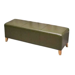 Panca Ottomana Soggiorno Poggiapiedi Ottomana Bench Poggiapiedi Cuoio Change Scarpe Banco di Legno Solido Divano Sgabello...