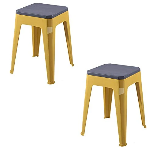 LXHkk Sgabello Alto Semplice, Sgabello Quadrato Plastica Bicolore Multifunzionale Sgabello con Gradino per Sedia da Pranzo...
