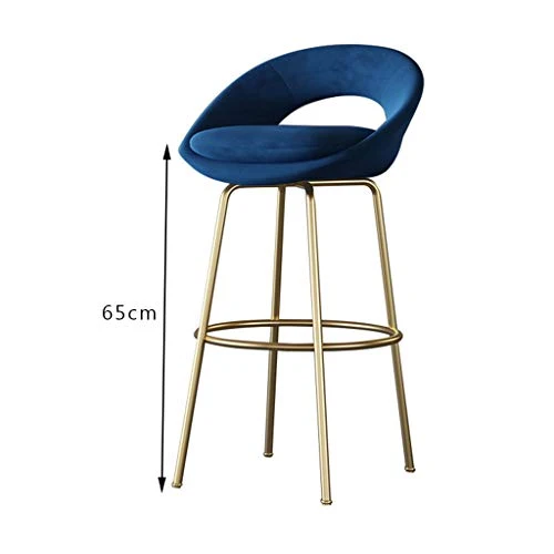 LYP Sgabelli da Bar Schienale Cucina 1PCS Sgabelli da Bar Sgabelli da Bar Velluto Verde con schienali e poggiapiedi Dorati...