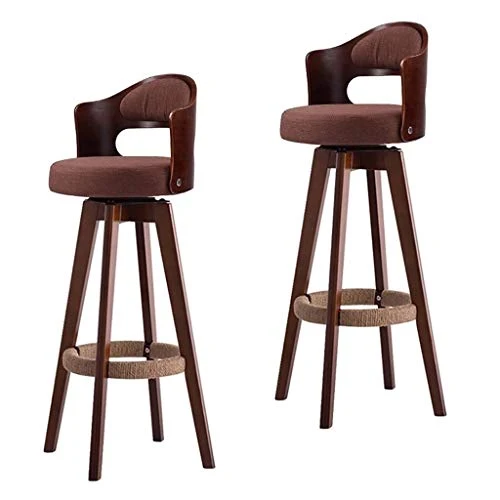 LYRWISHJD 2 Pz Bar Stool Alti sgabelli casa di Legno Solido Bar Stool Moderna Minimalista Rotating Creativo Fronte Europeo...