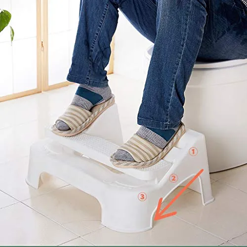 LZL Sgabello WC Antiscivolo squatty Potty Regolabile Antiscivolo Bagno Sgabello Toilette adeguato Postura WC Poste poggiap...