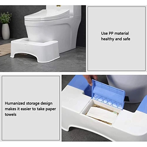 LZL Sgabello WC Multi-Funzione Antiscivolo Squatty Vatty Toilet Sgabello da Bagno Bagno Squat Aiuto Si Adatta Tutti i Serv...