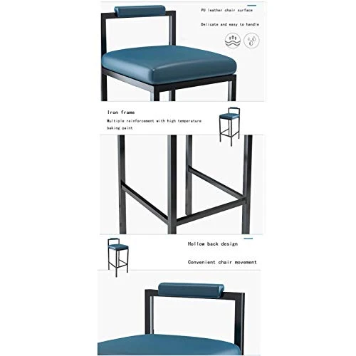 M-YN Sgabelli da Bar Sgabelli da Bar Moderno Bar Sgabello Ecopelle Sedie Pelle con Gambe Metallo Altezza Armless Mid Post...
