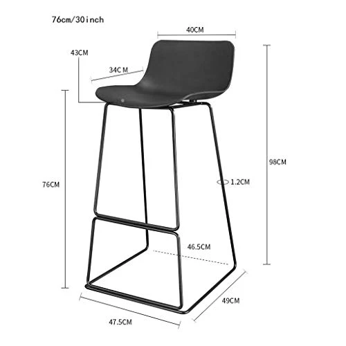 Sgabelli da Bar Sgabelli da Bar, Sedie Bar con Retrobanco Sgabello con Metal poggiapiedi Pub Altezza Home Bar Kitchen (Col...
