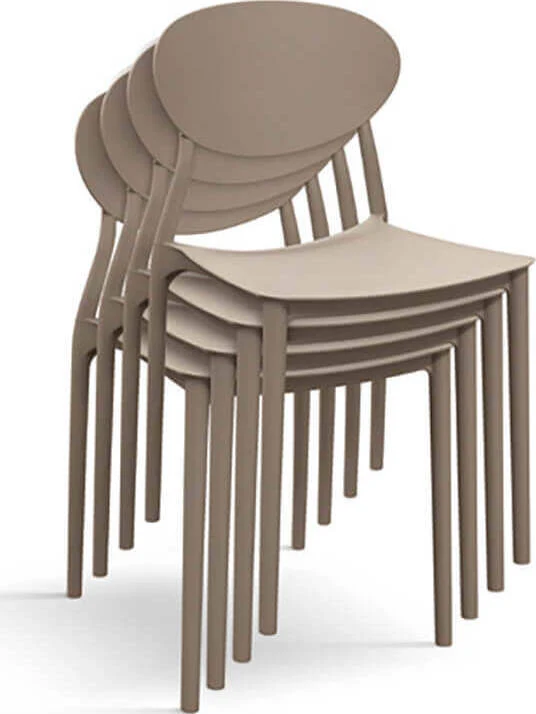 MAGNIFICA - sedia moderna polipropilene cm 50 x 53 x 81 h Marrone Milani Home