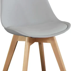 MARGOT - sedia moderna imbottita con gambe legno Grigio Milani Home