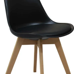 MARGOT - sedia moderna imbottita con gambe legno Nero Milani Home