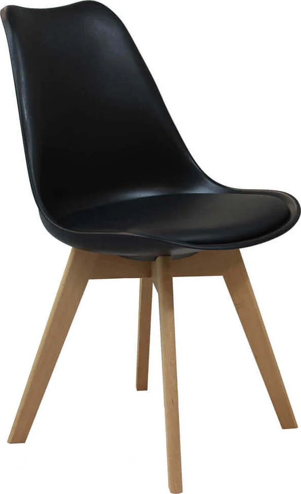 MARGOT - sedia moderna imbottita con gambe legno Nero Milani Home