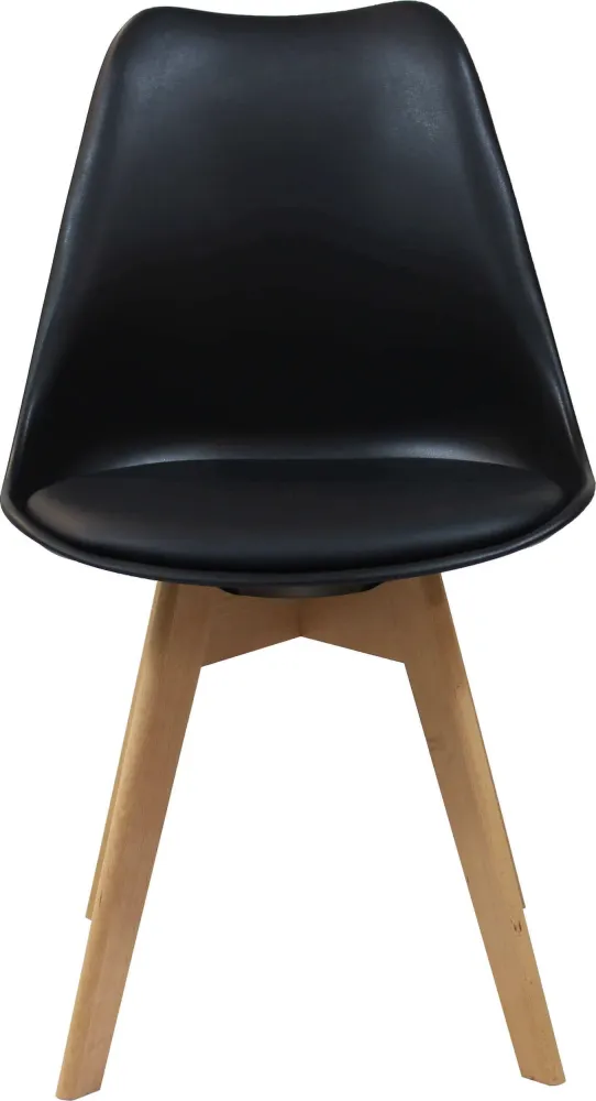 MARGOT - sedia moderna imbottita con gambe legno Nero Milani Home