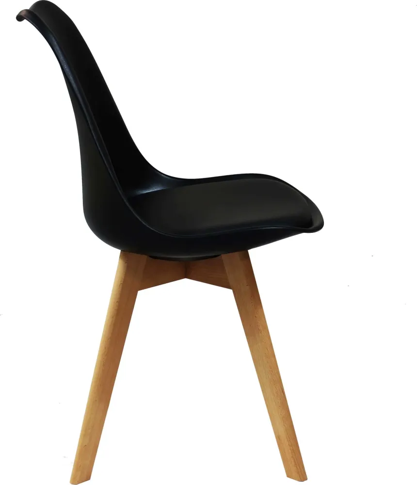 MARGOT - sedia moderna imbottita con gambe legno Nero Milani Home