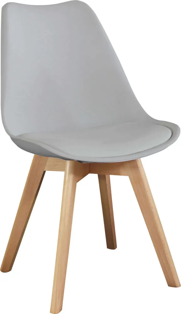 MARGOT - Set di 6 sedie moderna imbottita con gambe legno Grigio Milani Home