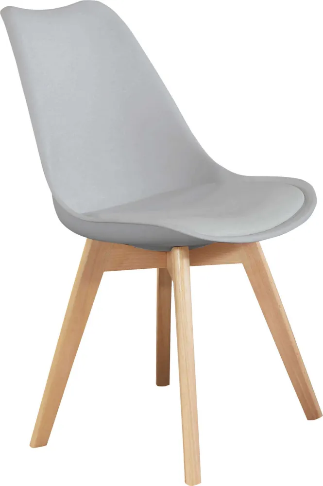 MARGOT - Set di 6 sedie moderna imbottita con gambe legno Grigio Milani Home