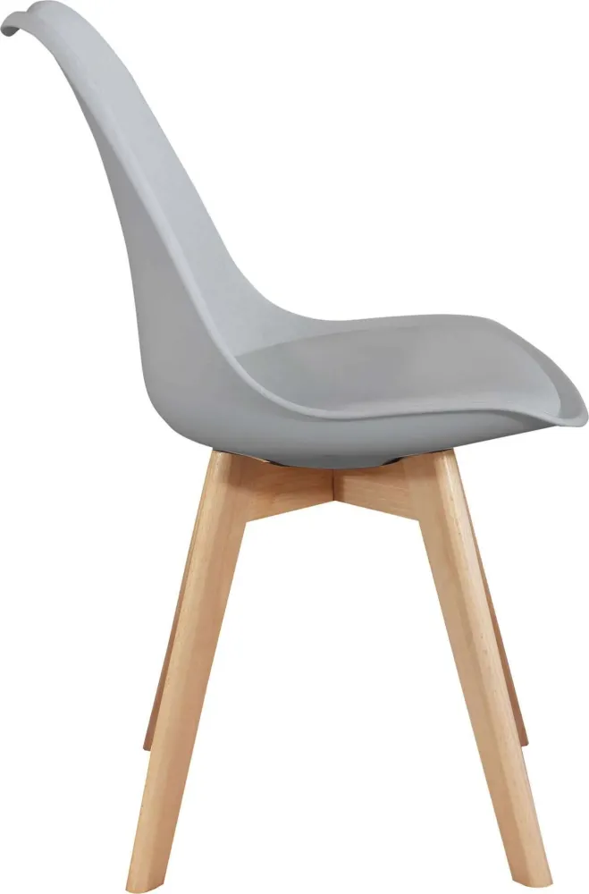 MARGOT - Set di 6 sedie moderna imbottita con gambe legno Grigio Milani Home