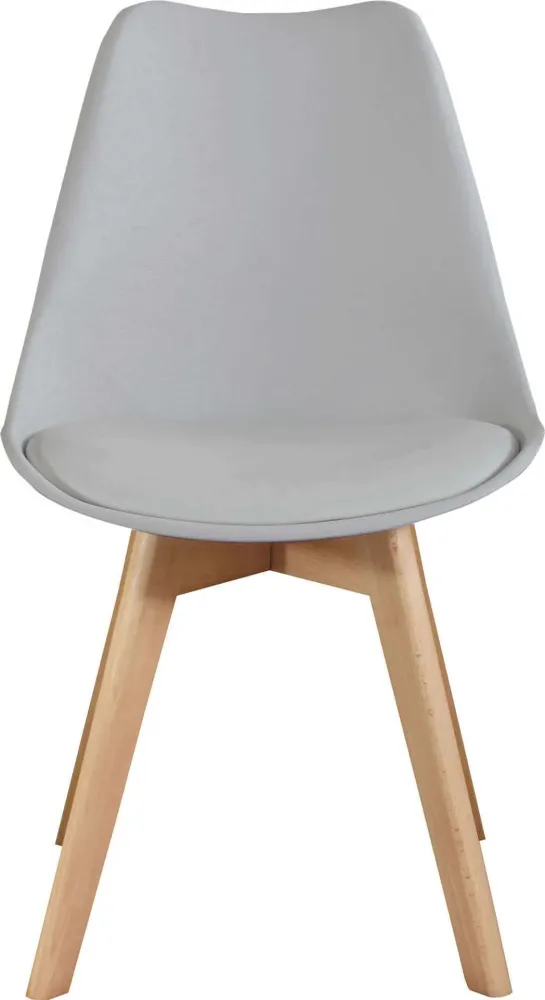 MARGOT - Set di 6 sedie moderna imbottita con gambe legno Grigio Milani Home