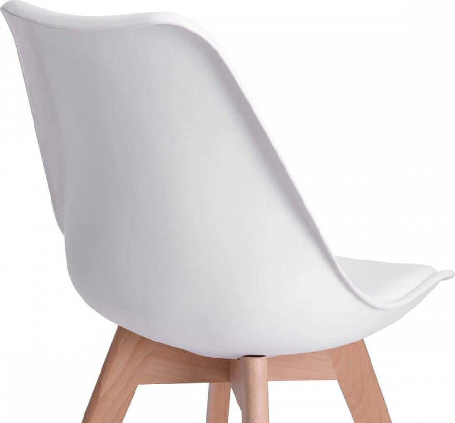 MARGOT - set di 2 sedie moderne imbottita con gambe legno Bianco Milani Home
