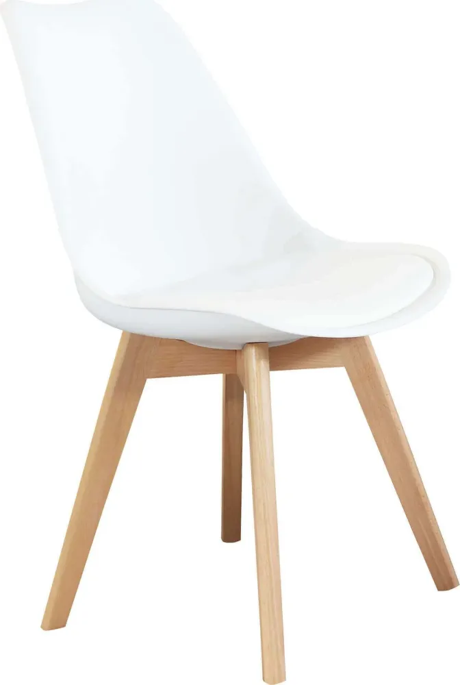 MARGOT - set di 2 sedie moderne imbottita con gambe legno Bianco Milani Home