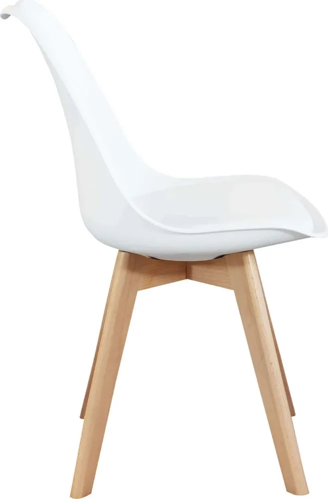 MARGOT - set di 2 sedie moderne imbottita con gambe legno Bianco Milani Home