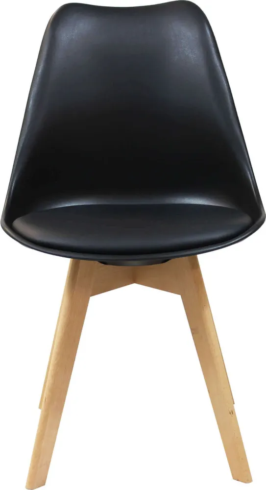 MARGOT - set di 4 sedie moderne imbottita con gambe legno Nero Milani Home