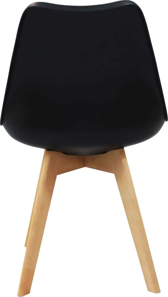 MARGOT - set di 4 sedie moderne imbottita con gambe legno Nero Milani Home