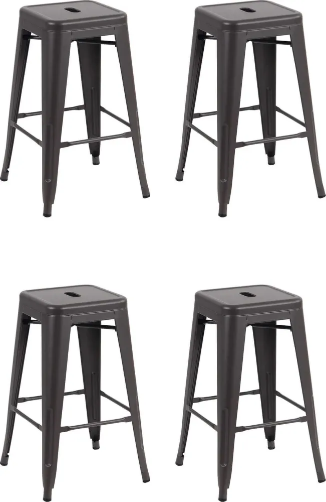 MARIGNO - set di 4 sgabelli alti metallo Nero Milani Home