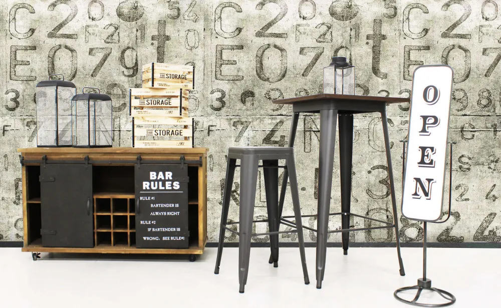 MARIGNO - set di 4 sgabelli alti metallo Nero Milani Home