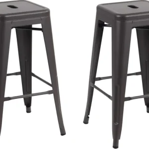 MARIGNO - set di 2 sgabelli alti metallo Nero Milani Home